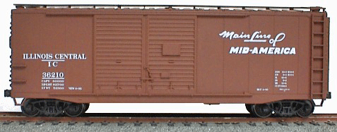 40' AAR Double-Door Boxcar - Kit (Plastic) -- Illinios Central (Mineral Red w/white lettering)