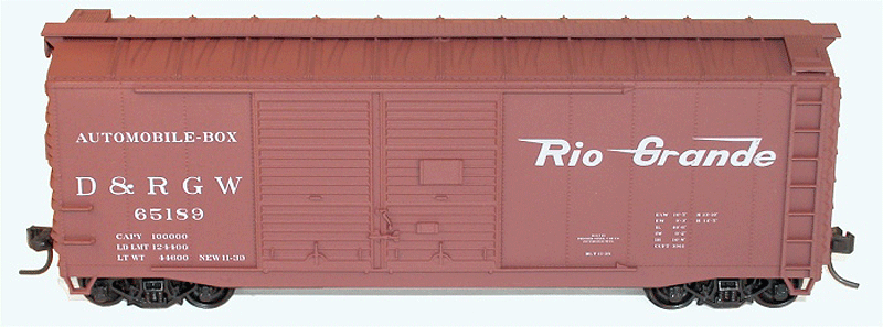 AAR 40' Double-Door Boxcar - Kit -- Denver & Rio Grande Western #65149 (Boxcar Red, Flying Grande)