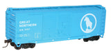 AAR 40' Double-Door Boxcar - Kit -- Great Northern #3267 (Big Sky Blue, white; Large Silhouette Rocky Logo)-2