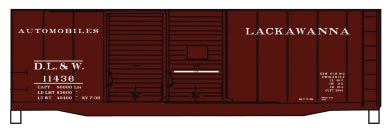 AAR 40' Double-Door Boxcar - Kit -- Delaware, Lackawanna & Western