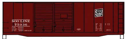 ACF 2-Bay Covered Hopper - Kit -- Soo Line #75936 (Boxcar Red, black)