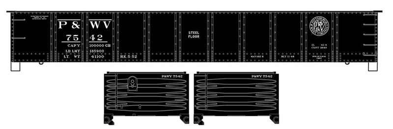 AAR 41' Steel Gondola - Kit -- Pittsburgh & West Virginia #7542 (black)