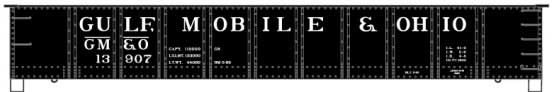 AAR 41' Steel Gondola - Kit -- Gulf, Mobile & Ohio 13907 (black, white)