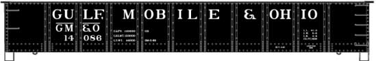 AAR 41' Steel Gondola - Kit -- Gulf, Mobile & Ohio 14086 (black, white)