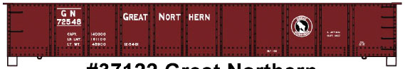 AAR 41' Steel Gondola - Kit -- Great Northern #72548 (Boxcar Red, black, Small Silhouette Logo)