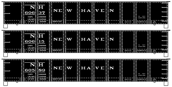 41' AAR Steel Gondola 3-Pack -- New Haven