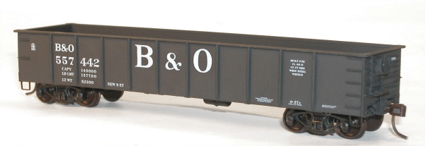 AAR 41' Steel Gondola - Kit (Plastic) -- Baltimore & Ohio (black, white; large B&O)