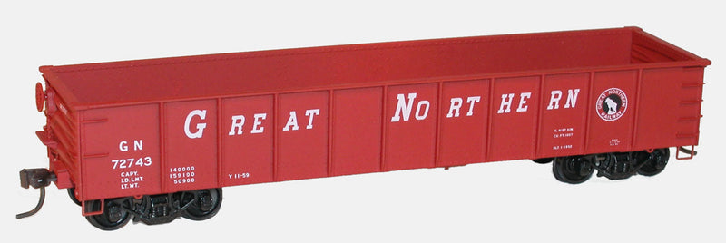 AAR 41' Steel Gondola - Kit -- Great Northern (red, white, black, Large Slanted Lettering)