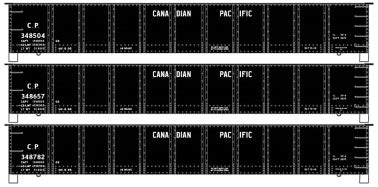 AAR 41' Steel Gondola 3-Pack - Kit -- Canadian Pacific #348504, 348657, 348782 (black)