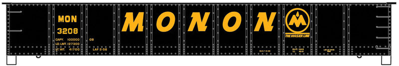 AAR 41' Steel Gondola - Kit -- Monon (black, yellow; Large Lettering & Logo)