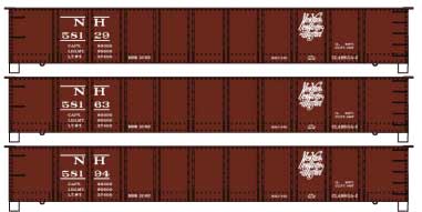AAR 41' Steel Gondola 3-Pack - Kit -- New Haven 58129, 58163, 58194 (Boxcar Red, Script Logo)