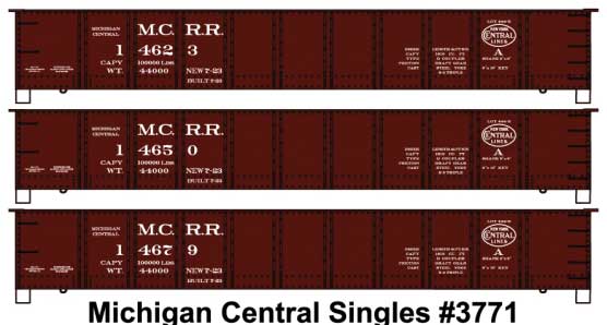 AAR 41' Steel Gondola 3-Pack - Kit -- Michigan Central 14623, 14650, 14679 (Boxcar Red, NYC System Logo)