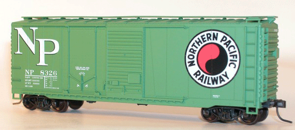 40' Combination Door Steel Boxcar - Kit (Plastic) -- Northern Pacific (green)