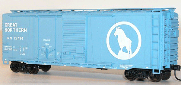 40' Combination Door Steel Boxcar - Kit (Plastic) -- Great Northern (blue)