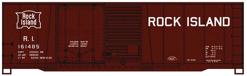 40' Combination Door Steel Boxcar - Kit -- Rock Island 151485 (Boxcar Red)