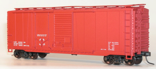 40' Combination Door Steel Boxcar - Kit (Plastic) -- Data Only (Bright Red)