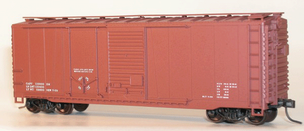 40' Combination Door Steel Boxcar - Kit (Plastic) -- Data Only (Mineral Red)