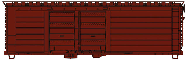 Milwaukee Road 40' Rib-Side Double-Door Boxcar - Short Rib Body - Kit -- Undecorated