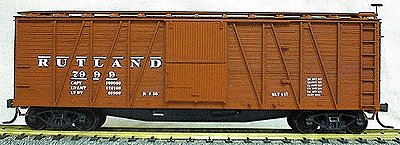 40' Single-Sheathed Wood Boxcar w/Wood Doors & Wood Ends - Kit -- Rutland (Oxide)