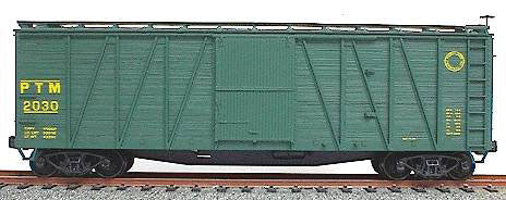 40' Wood 8-Panel Outside-Braced Boxcar w/Wood Doors & Ends - Kit -- Portland Terminal #2053 (Boxcar Red)