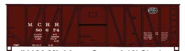 40' Single-Sheathed Wood Boxcar w/Wood Doors & Wood Ends - Kit -- Michigan Central 80674 (Boxcar Red, black New York Central System Logo)