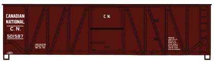 40' Single-Sheathed Wood Boxcar with Wood Doors and Wood Ends - Kit -- Canadian National #501587 (Boxcar Red)