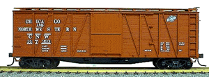 40' Single-Sheathed Wood Boxcar w/Wood Doors & Steel Ends - Kit -- Chicago & North Western