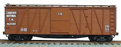 40' Single-Sheathed Wood Boxcar w/Wood Doors & Steel Ends - Kit -- Canadian National (Oxide)