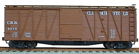 40' Single-Sheathed Wood Boxcar w/Wood Doors & Steel Ends - Kit -- Clinchfield (Oxide)