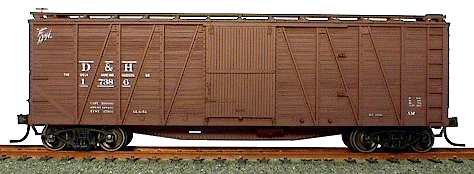 40' Single-Sheathed Wood Boxcar w/Wood Doors & Steel Ends - Kit -- Delaware & Hudson