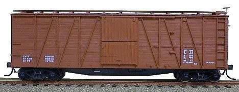 40' Single-Sheathed Wood Boxcar w/Wood Doors & Steel Ends - Kit -- Data Only (Mineral Red)