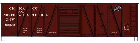 40' Single-Sheathed Wood Boxcar w/Steel Doors & Ends - Kit -- Chicago & North Western #60578 (Boxcar Red)