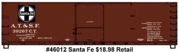 USRA 40' Double-Sheathed Wood Boxcar - Kit -- Atchison, Topeka & Santa Fe #39267 (Boxcar Red, black, white)