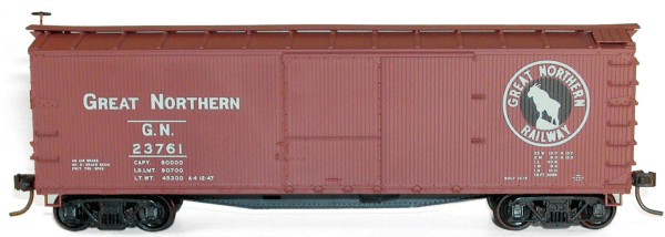 USRA 40' Double-Sheathed Wood Boxcar - Kit -- Great Northern #23761 (1940s Schemes, Boxcar Red)