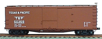 USRA 40' Double-Sheathed Wood Boxcar - Kit -- Texas & Pacific (Oxide)