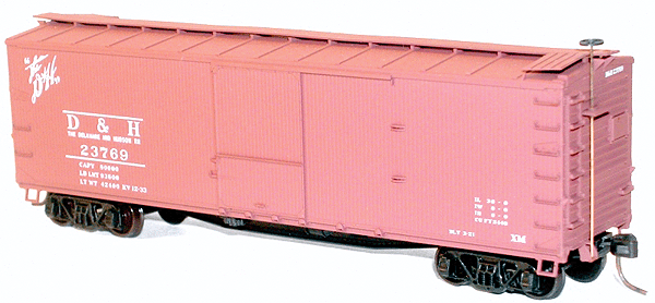 USRA 40' Double-Sheathed Wood Boxcar - Kit -- Delaware & Hudson (Boxcar Red, "The D&H" Script Logo)