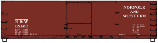 USRA 40' Double-Sheathed Wood Boxcar - Kit -- Norfolk & Western #68492 (Boxcar Red)