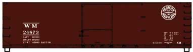 USRA 40' Double-Sheathed Wood Boxcar - Kit -- Western Maryland 24873 (Boxcar Red, Fast Freight Logo)
