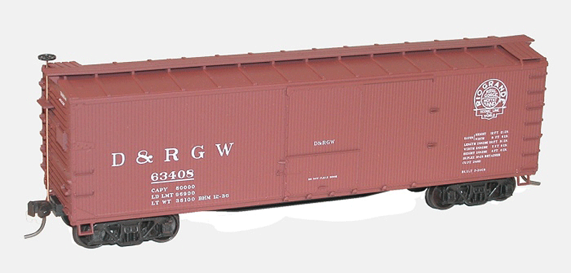 40' Double Sheathed Wood Boxcar - Kit -- Denver & Rio Grande Western #63408