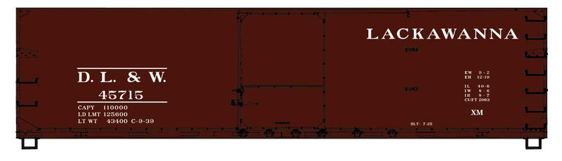 USRA 40' Double-Sheathed Wood Boxcar - Kit -- Delaware, Lackawanna & Western 45715 (Boxcar Red)