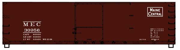 USRA 40' Double-Sheathed Wood Boxcar - Kit -- Maine Central 30958 (Boxcar Red, Rectangular Logo)