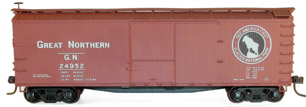 USRA 40' Double-Sheathed Wood Boxcar - Kit -- Great Northern #24952 (1940s Schemes, Boxcar Red)