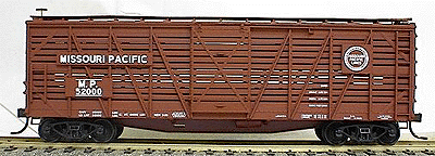40' Wood Stock Car - Kit (Plastic) -- Missouri Pacific (Boxcar Red, white)