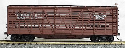 40' Wood Stock Car - Kit (Plastic) -- Grand Trunk Western (brown, white)