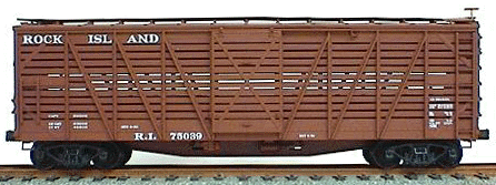 40' Wood Stock Car - Kit (Plastic) -- Rock Island (Oxide)
