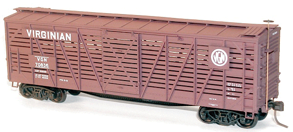 40' Wood Stock Car - Kit (Plastic) -- Virginian (brown)-1