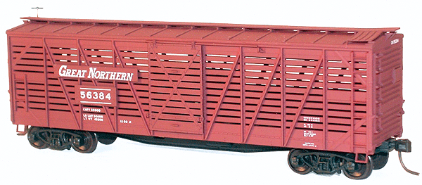 40' Wood Stock Car - Kit (Plastic) -- Great Northern #56384 (Boxcar Red, No Logo)-1