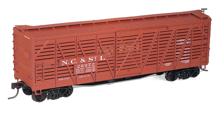 40' Wood Stock Car - Kit -- Nashville, Chattanooga & St. Louis #26072 (Boxcar Red)-1
