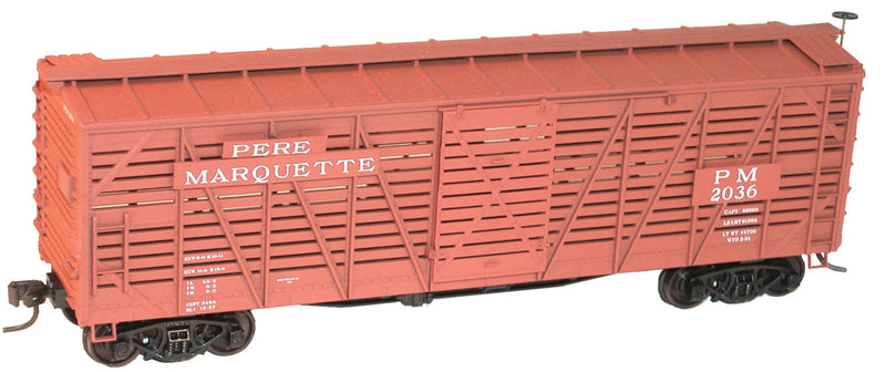 40' Wood Stock Car - Kit -- Pere Marquette #2036 (Boxcar Red)