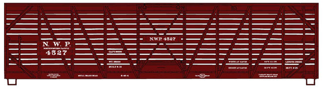 40' Wood Stock Car - Kit -- Northwestern Pacific #4527 (Boxcar Red)